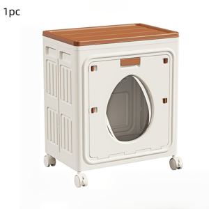 TEMU 대용량 옷 수납 정리함 (플립형 뚜껑) - 튼튼한 접이식 옷장 캐비닛, 공간 절약형 수직 디자인, 견고한 플라스틱 구조, 침실/기숙사/시즌별 정리용 침대 밑 수납 - 옷, 침구 보관에 적합