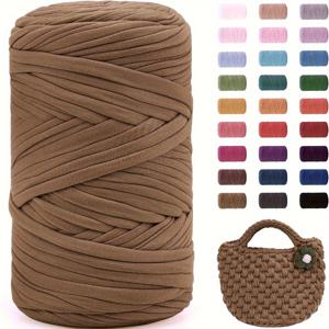 TEMU 1겹 두꺼운 손뜨개 실 - 뜨개질, 직조, 가방, 매트용 강력한 섬유 - 다양한 색상 (파스텔 & 생동감 있는 색상) - 초보자 및 숙련된 공예가에게 이상적 - 홈 데코, 바구니 제작, 카펫 만들기 재료, 다재다능한 공예 소재, 내구성 있는 직조 물자, DIY 지갑 제작