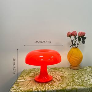 TEMU 모던 LDE 버섯 테이블 램프 - USB 전원 조절 가능한 3색 조명, 거실/침실/스터디용 슬림 오렌지 디자인, 내구성 있는 플라스틱, 배터리 불필요, 독서 및 장식 디스플레이에 완벽, 현대적 조명, 매끄러운 마감|식탁조명