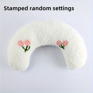 TEMU 1개 U자형 두꺼운 애완동물 베개 (고양이 & 강아지용) - 부드럽고 편안하며 찢어짐 방지, 매우 부드럽고 푹신함, 내구성이 뛰어난 목 지지 패드 (치근거림 방지 디자인), 세탁기 사용 가능 - 강아지, 소형견 & 고양이에게 적합