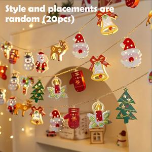 TEMU 매력적인 LED 크리스마스 스트링 조명 - 10LED/20LED 산타, 눈사람 & 더 많은 디자인 - 배터리 구동 실내외 휴일 장식, 파티 및 침실 분위기 장식용 눈사람