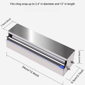 TEMU 헤비듀티 스테인리스 스틸 주방 랩 필름 커터 - 조립 불필요, 쉽게 청소 가능한 디자인 및 탈부착 가능 커버 - 과일, 채소, 식사 준비용, 상업 및 가정용 주방 - 공간 절약형 카운터탑 정리함, 내구성 있는 음식 보존 도구, 슬림 메탈릭 마감, 쉬운 세척 재질, 컴팩트 디자인, 튼튼한 구조, 바쁜 가정에 적합