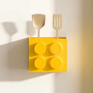 TEMU 자석 빌딩 블록 냉장고 자석 박스 - 디자인 - 4색 (노랑, 빨강, 파랑, 초록) 플라스틱 보관 정리함, 간식 및 자석용, 빌딩 및 소형 부품용 잠금 없는 냉장고 접근