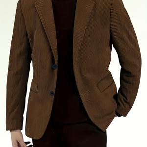 TEMU 남성용 코듀로이 스타일 재킷 - 캐주얼 & 스마트 코듀로이 라펠 칼라, 세탁기 사용 가능한 브라운/베이지/탄 색상의 코트, 직장, 출퇴근, 반정장 이벤트용 - 봄 여름 가을 아우터웨어 (드라이클리닝 금지), 정장,남성용 정장,남성 정장 재킷,남성 정장,남성용 정장,남성 정장,남성 정장,남성용 정장 재킷,남성용 정장,남성 정장