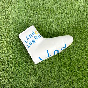 TEMU 골프 반원형/직선 바 푸시 로드 커버 - 스크래치 방지 보호 헤드, 탄력 있는 자체 밀봉 클로저, 화이트/블루 색상 옵션, 대부분의 골프 푸시 로드에 적합, 내구성 있는 합성 소재, 긁힘 방지 재질, 골프 액세서리, 세련된 디자인, 드라이버 헤드커버/커버, 퍼터 헤드커버/커버