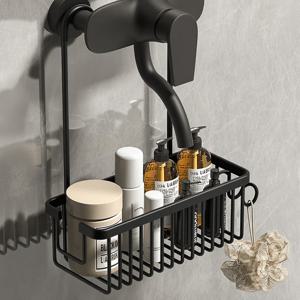TEMU 조립 불필요 스테인리스 벽걸이 샤워 캐디 - 헤비듀티 블랙 풀아웃 욕실 선반, 다중 수납공간, 공간 절약형 샤워 정리대 (샴푸, 화장품, 타월용) - 욕조 위 간편 설치 (S 및 선반 포함)|샤워타올