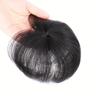 TEMU 여성용 인모 숏 탑퍼 가발 - 짧은 레이어드 앞머리, 클립온/접착식, 탈모 해결책 (수술 없음), 민감한 두피, 남녀 공용