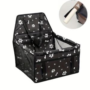 TEMU 클립 온 안전 가죽 끈이 있는 애완견 부스터 카시트 개 카시트 캐리어 강아지 카시트