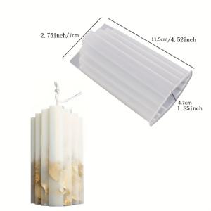 TEMU 촛농축제작용 실리콘 몰드 1개, 기둥 모양 블록 트라페조이드 석고 레진 주조 몰드, 레진 왁스 촛농축 및 폴리머 클레이 DIY 공예용