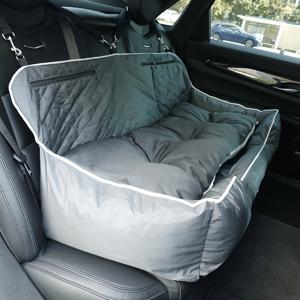 TEMU 대형견용 헤비 듀티 강아지 차량용 시트 (최대 100lbs) - 안전 테더, 뒷좌석 차량용 침대, 수납 포켓, 미끄럼 방지 베이스가 있는 세탁 가능한 애완 동물 부스터 시트