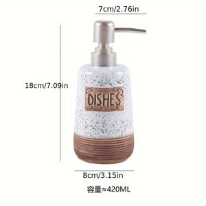 TEMU 1pc 세라믹 비누 디스펜서, 빈티지 수제 로션 펌프 병, 주방 및 욕실 비누 디스펜서, 접시 비누 및 손 비누 용 소박한 스타일, 리필 가능 로션 디스펜서