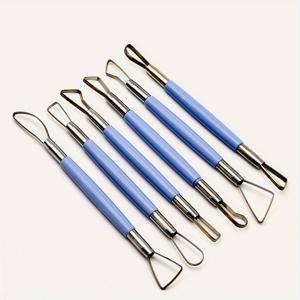 TEMU 6-피스 도자기 조각 도구 세트, 내구성 있는 플라스틱 소재, 무료 점토 조각 및 성형 툴킷, 도자기 및 폴리머 클레이 아트용