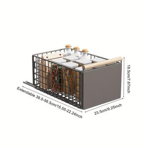 TEMU 공간 절약형 풀아웃 수납 바구니 - 금속, 주방 & 욕실 캐비닛용 현대적 디자인