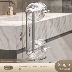 TEMU 1pc 다기능 플라스틱 흡입 컵 핸들, 냉장고, 유리 문, 캐비닛용 이중 용도 후크 포함 - 배터리 필요 없음, 쉬운 설치 문 핸들|방문손잡이