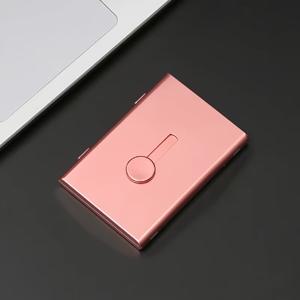 TEMU 사용자 지정 가능한 알루미늄 금속 명함 홀더, 신용 카드, 멤버십 팩, 사무실 책상 정리함, 개인화된 이름 태그, 내구성 있는 보관 상자