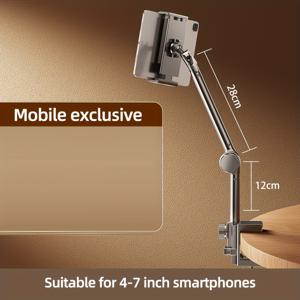 TEMU COOBOWE 전화기 및 태블릿 스탠드, 360° 조절 가능한 유연한 클램프, 침대 및 책상 마운트 거치대, iPhone/iPad/태블릿과 호환 가능, 블랙 탄소강