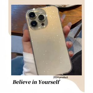 TEMU 2025년 신상 럭셔리 블링 글리터 투명 아이폰 케이스 16 15 14 11 프로 맥스 X XR XS 플러스 충격 방지 소프트 커버