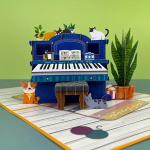 TEMU 1개 팝업 3D 축하 카드와 봉투, 귀여운 고양이 패턴, 생일/기념일/은퇴/어머니의 날/아버지의 날/감사/회복/휴가/축하/행복과 더 나은 것을 위한, 동창/친구/동료/선생님/아들/아들/아들/아들/아들에게 완벽한 선물