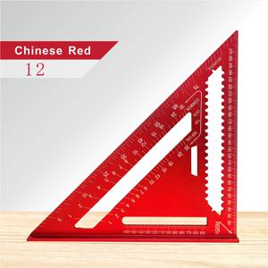 TEMU 빨강/검정 알루미늄 합금 목공 삼각자 - 대형, 두꺼운 정밀 도구, 다양한 측정 단위(인치/미터법), 6가지 사이즈 제공, 목공 및 DIY 프로젝트에 이상적, 목공 각도 찾기기|인체공학적 디자인|내구성 있는 구조, 목공 도구