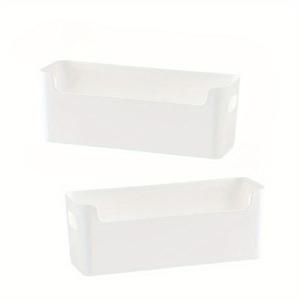 TEMU 2개 세트 강력 접착식 벽걸이 보관함 - 무구멍 투명 선반, 다목적 벽걸이 수납함, 홈오피스 욕실 주방 소형 공간용