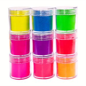 TEMU 9개/세트 플루오레스센트 네온 글리터 파우더 레진 필러, 비즈, 보석 만들기 용품, 에폭시 레진 모양 채우기 용품, 코스터, 열쇠고리 및 코스터 DIY 공예 용품, 예술 프로젝트 장식, 빛을 방출하지 않음, 네트 무게 32, 배터리 없음