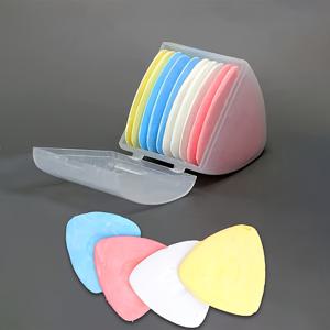 TEMU 내구성 있는 플라스틱 케이스가 포함된 삼각형 지우개 칠감 마커 10개 세트 - 재봉, 자수, 메이크업 표시 및 패브릭용 다색 공예 도구 - 쉽게 지워지는 휴대용 디자인, 자수 액세서리 | 인체공학적 분필 펜슬 | 이지이어제 기능