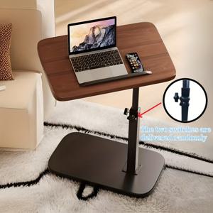 TEMU 다양한 조절 가능한 높이 측면 테이블, 인간 중심 디자인 - 세련된 금속 프레임 및 나무 상단, 휴대용 소파 엔드 테이블, 거실, 침실, 게임 룸, 또는 수용 공간용 - 쉬운 조립, 전원 필요 없음, 다용도 가구 | 현대적인 액센트 테이블 | 인간 중심 디자인|사이드테이블