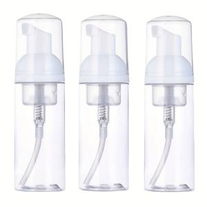 TEMU 3개 세트 폼 펌프 병 여행용 60ml/2oz 소형 머스 폼 비누 디스펜서, 얼굴 세안 래쉬 샴푸 라이트 베이지 케어, 투명 플라스틱 빈 리필 가능 펌프 컨테이너