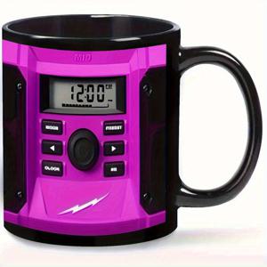 TEMU 2D 플랫 1개 11oz 핑크 멜로디 머그컵 - 스위트하트 디자인 | 커플을 위한 최고의 선택 | 특별판 웨딩/기념일 선물 | 뜨거운 음료와 차가운 음료 모두 사용 가능한 세라믹 컵