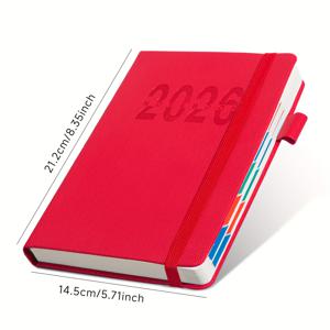 TEMU 2026 어젠다 북 - 전문가용 & 개인 플래너, 매끄러운 질감 정리 기능, 견고한 제본 시스템, 연간 레이아웃 - 비즈니스, 대학, 가정용 우아한 오피스 & 플래너 - 전문가 및 학생을 위한 이상적인 선물, 모던 디자인, 합성 가죽 커버