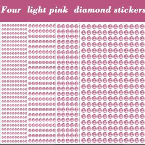 TEMU 4장 반짝이 스톤 스티커 - 광택 마감, 파스텔 핑크 (라이트 핑크) - 헤어, 바디, 네일, 폰 케이스, 공예, 파티용 - DIY 뷰티, 웨딩, 생일 장식 - 무취 - 초보자 & 전문가에게 완벽한 네일 아트, 선명한 보석, 정밀 컷 스톤, 스톤, 네일