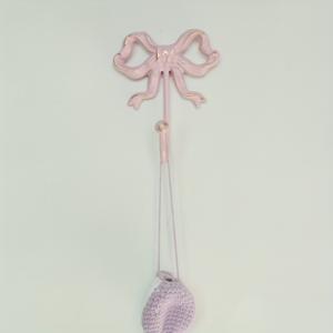 TEMU 핑크 캐스트 아이언 보우 키 후크 - 골드 액센트가 있는 우아한 다기능 벽걸이 열쇠 홀더 & 코트 랙, 데이, 결혼식, 크리스마스, 이스터, 추수감사절을 위한 공간 절약형 현관 장식 - 내구성 있는 금속 홈 오거나이저, 키 행거 벽, 웨딩 , 장식용 악센트, 정교한 디테일링, 다용도 액세서리