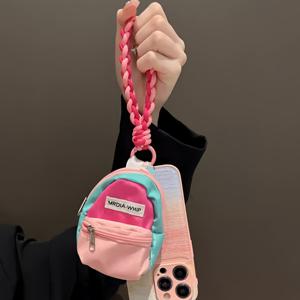 TEMU 핑크 여행용 배낭은 모든 휴대폰 케이스에 적합하며, 휴대폰 매달린 줄과 범용 클립이 포함되어 있습니다.
