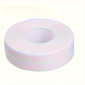 TEMU 1롤 5m 자가 접착 방수 방습 PET 주방 욕실 실링 테이프 - 강력한 접착력, 쉬운 설치, 길이 조절 가능, 싱크대, 욕조, 샤워 벽 틈새에 적합 - 흰색 내구성 있는 습기 방지 장식 스트립, 싱크 갭 커버,깔끔한 엣지 트림,홈 인프로브먼트,DIY 프로젝트|씽크대