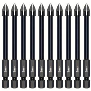TEMU 10개 세트 헤비듀티 타일 드릴 비트 - 카바이드 팁 드릴 비트 (도자기, 유리, 대리석, 타일, 거울용) - 전문가 및 DIY 사용 가능 - 전동 드릴 호환 - 정밀 드릴링, 유리 드릴링, 스크루드라이버 비트, 고성능 비트, 홈 리노베이션용