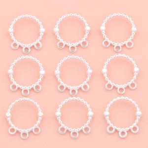 TEMU 30개 세트 - DIY 팔찌, 목걸이, 귀걸이 키체인 액세서리용 실버색 아연합금 비즈드 프레임 펜던트 & 스페이서 장식품, Chunky Beads 공예재료