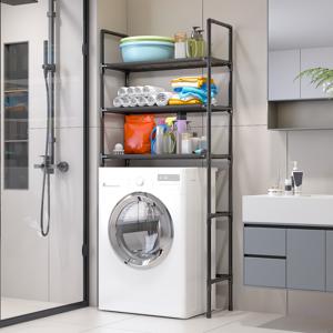 TEMU 헤비듀티 금속 화장실 선반, 세탁기 및 건조기용 오버탑 수납 선반, 세탁실 수직 스탠딩 정리대 - 공간 절약형 다목적 욕실 & 옷장 (발코니/세탁소) 천장부터 바닥까지 멀티레이어 수납, 선반, 컴팩트 선반 유닛,녹 방지 프레임,건조대,작은 공간 생활|빨래건조대|욕실선반|화장실선반