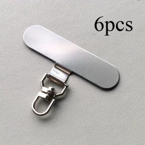 TEMU 6개 업그레이드된 360° 회전 스테인리스 스틸 휴대폰 끈 커넥터 - 휴대폰 케이스용 조절 가능한 손목 스트랩 행잉 액세서리, 내구성이 뛰어나고 스타일리시한 블랙 & 실버 옵션, 휴대폰 케이스 액세서리, 세련된 메탈릭 마감, 견고한 구조