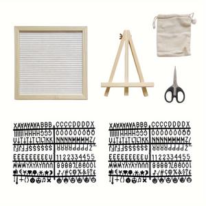 TEMU 1개 펠트 레터 보드, 메시지와 메모용, 스탠드, 가위, 340개 알파벳 및 보관 가방 포함. 홈 데코, 룸 데코, 파티, 학생 공지, 결혼식, 벽 및 테이블 장식에 적합, 맞춤형 메시지,웨딩 데코,현대 간판,스타일리시한 디스플레이,펠트 소재,글자 표지,노트 디스플레이,홈 데코레이터,사무실 장식