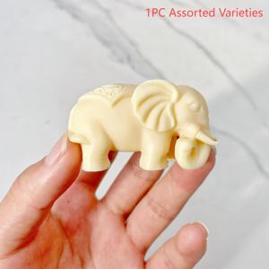 TEMU 1개 고품질 상아 너트 큰 코끼리/작은 코끼리 조각 DIY 쥬얼리 만들기 키트, 천연 암석 수정 파티 장식, 수공예 반짝이는 조각상, 독특한 생일 여성 선물 아이디어, 집 책상 장식용 장식