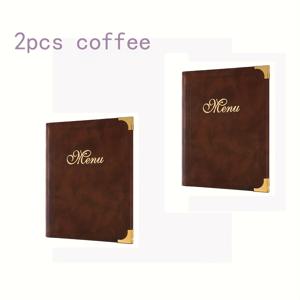 TEMU DecorFrame 7페이지 인조 가죽 메뉴북 - 방수, 쉬운 청소, 금속 스파이럴 바인딩 & 분리 가능한 페이지 - 레스토랑, 바, 카페, 카페 가이드 폴더를 위한 우아한 골드 레터링|세련된 디자인|튼튼한 바인딩