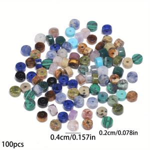 TEMU 100개 2x4mm 자연석 라피스 라질리 & 말라킷 비즈 - DIY 팔찌, 목걸이, 귀걸이용으로 적합한 청색, 녹색 및 검은색 원통형 자유 거리 비즈 - 보석 만들기 용품 및 공예 액세서리, 공예 액세서리 | 생동감 있는 비즈 선택 | 부드러운 텍스처 비즈, 비즈 액세서리