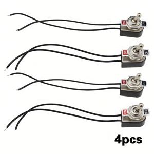 TEMU 2/4개 고품질 소형 토글 스위치 와이어 포함, 2단계 ON-OFF 핸들, 컴팩트 보트 모양 디자인, 빠른 연결, 배터리 필요 없음, 산업용 전기적용에 이상적, 보트 전기 스위치, 세련된 메탈릭 마감, 내구성 있는 구조