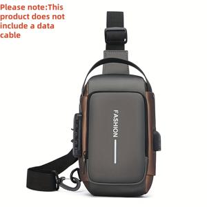 TEMU 남성용 방범 비밀번호 잠금 크로스바디 백 - 대용량 경량 내구성 PVC 숄더백, 다중 수납공간 및 조절 가능한 스트랩, 안전한 지퍼 클로저, 여행용 크로스바디 퍼스, 크로스 바디 백