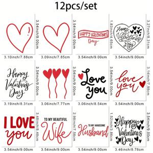 TEMU 데이용 12개 세트 DTF 전사 데칼 세탁 가능 열전달 패턴 스티커, DIY 의류 티셔츠 마스크 청바지 백팩에 적합한 플라스틱 스티커