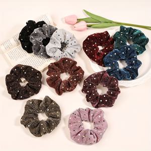 TEMU 여성을 위한 11개 우아한 스팽글 헤어 타이 - 핑크, 블루, 그린, 퍼플, 블랙 등 다양한 색상의 반짝이는 글리터 헤어 액세서리 - 스타일링 및 머리 고정에 적합, 헤어 액세서리, 스타일리시 헤어 타이, 글리터 마감, 패브릭 헤어 타이