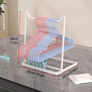 TEMU 1팩 무드릴 접이식 옷걸이 수납대 - 블랙 마감, 27인치 미만 컴팩트 디자인, 공간절약형 캐본 스틸 옷장 정리대, 세탁실 & 침실 홈 데코, 내구성 강화, 디자인