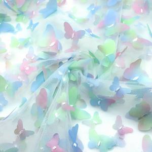 TEMU 1개 대형 파스텔 핑크에서 블루 그라데이션 튤 메쉬 원단 - 웨딩, 생일, 파티 장식용 꽃무늬 패턴 - DIY 프로젝트, 테이블보, 배경막 제작용 프리컷 원단 - 손세탁 전용, 내구성 있는 공예 소재, 우아한 디자인, 부드러운 질감, 이벤트 플래너용