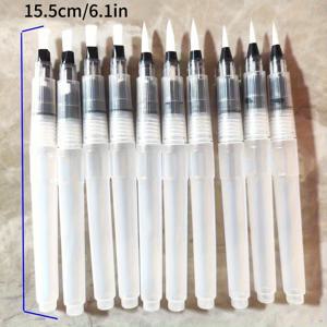 TEMU 10개 세트 화이트 듀얼팁 만화 펜 소프트 헤어 브러시 - 수채화, 아크릴, 유화용 전문가용 미술 붓, 디테일 & 넉넘 스로우, 슬림 실린더 핸들, 고품질 털, 및 취미용