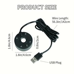 TEMU USB 컬러풀 어항 안개기 – 할로윈 미스트 메이커, 수족관 및 실내 분수용, 연못 안개기 및 수경재배 가습기 가능, 홈 호러하우스 장식에 이상적